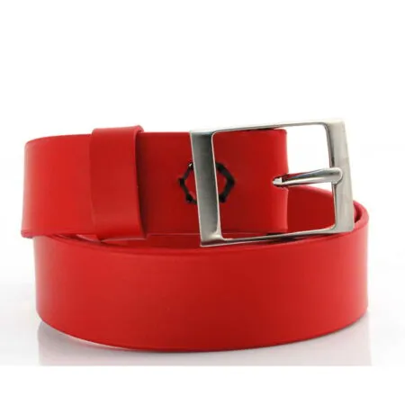 Ceinture - Ceinturon cuir rouge "Claire" - 4 cm