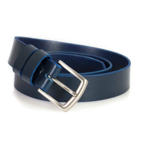 Ceinture en cuir bleu marine "Louis" - 3,5 cm de largeur