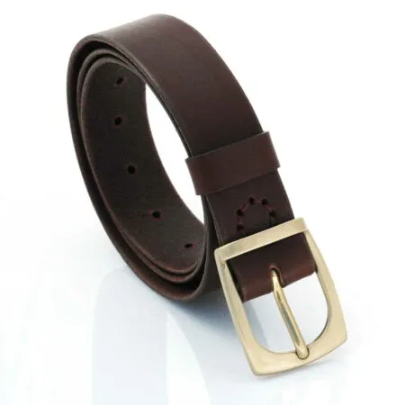 Ceinture en cuir chocolat "Andrew" - larg. 3,5cm