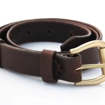 Ceinture en cuir chocolat "Audrey" - larg. 2,5 cm