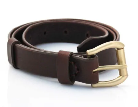 Ceinture en cuir chocolat "Audrey" - larg. 2,5 cm