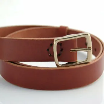 Ceinture en cuir marron fauve "Arsène" largeur 3 cm