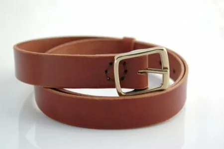 Ceinture en cuir marron fauve "Arsène" largeur 3 cm