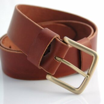 Ceinture - Ceinturon cuir marron fauve "Pascal" - Larg. 4 cm