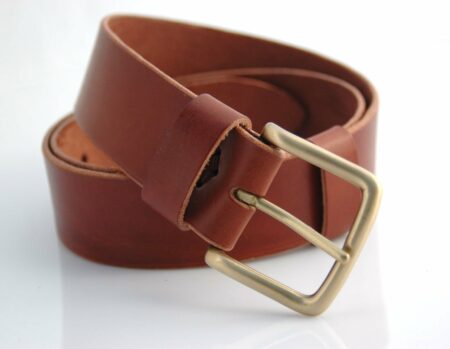 Ceinture - Ceinturon cuir marron fauve "Pascal" - Larg. 4 cm