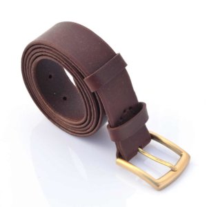 Ceinture en cuir marron foncé "Emmanuel"