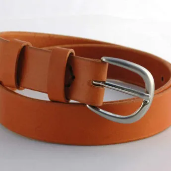 Ceinture en cuir cognac "Tatiana" - Larg. 3 cm