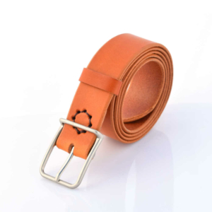 Ceinture en cuir cognac "Arthur" - larg. 3,5 cm