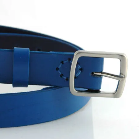 Ceinture en cuir bleu "Joseph" largeur 3 cm