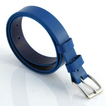 Ceinture en cuir bleu "Justine" - Larg. 2,5 cm