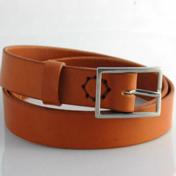 Ceinture en cuir cognac "Arnaud" - larg. 3 cm