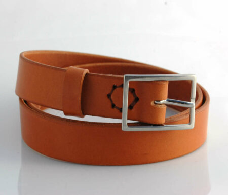 Ceinture en cuir cognac "Arnaud" - larg. 3 cm