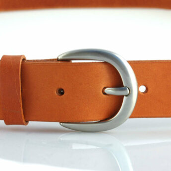 Ceinture en cuir cognac "Charles" - larg. 3,5 cm