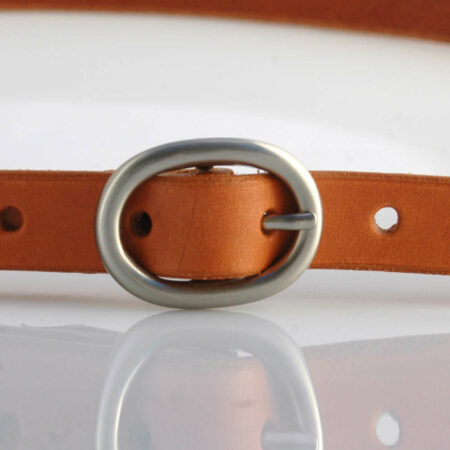 Ceinture en cuir cognac "Isabelle" - Larg. 2 cm