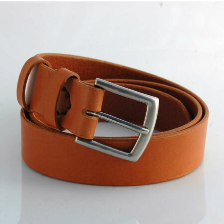 Ceinture en cuir cognac "Lionel" - larg. 3,5 cm