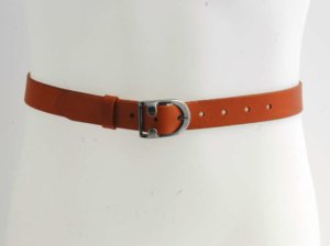 Ceinture en cuir cognac "P'tite oreille" - larg. 3 cm