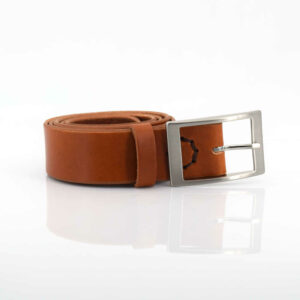 Ceinture en cuir cognac "Théo" - larg. 3,5 cm