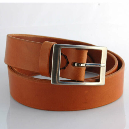 Ceinture en cuir cognac "Théo" - larg. 3,5 cm