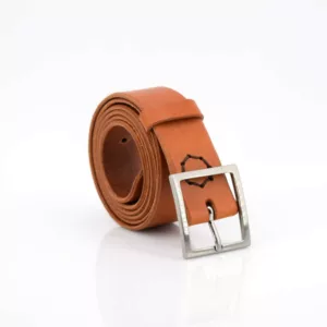 Ceinture en cuir cognac "Vivien" - Larg. 3,5 cm