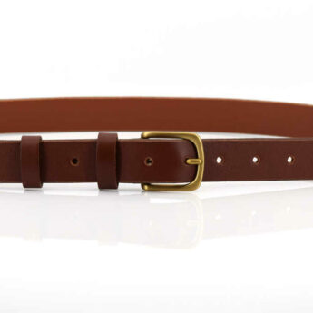 Ceinture en cuir marron fauve (tannage végétal) "Jérémy"