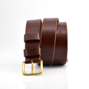 Ceinture - Ceinturon en cuir marron fauve "Adrien"