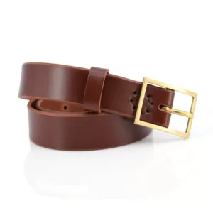 Ceinture en cuir marron fauve "Alexandre" - larg. 3 cm
