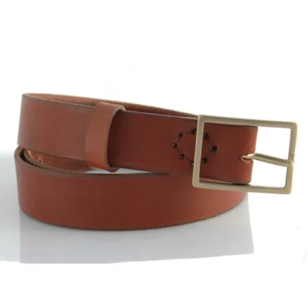 Ceinture en cuir marron fauve "Alexandre" - larg. 3 cm