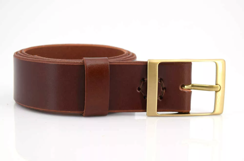 Ceinture - Ceinturon cuir marron fauve "Alexis"