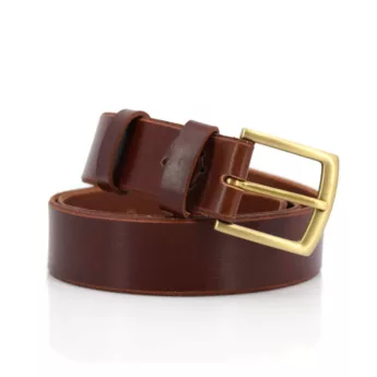 Ceinture en cuir marron fauve "Bastien" - larg. 3,5 cm