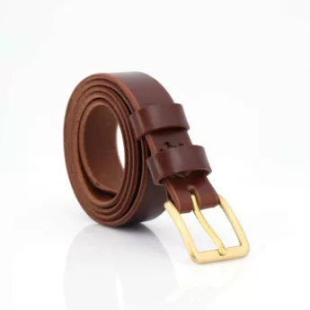 Ceinture en cuir marron fauve "Florence" - larg. 2,5 cm