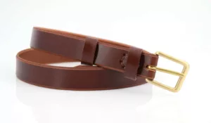 Ceinture en cuir marron fauve "Florence" - larg. 2,5 cm
