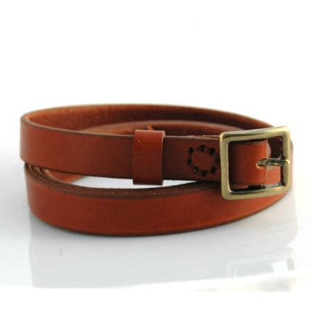 Ceinture fine en cuir marron fauve "Manon" - larg. 2 cm