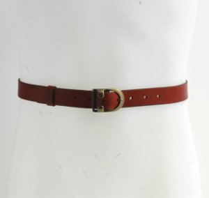 Ceinture en cuir marron fauve "P'tite oreille" - larg. 3 cm