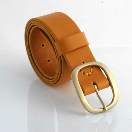 Ceinture - Ceinturon en cuir jaune moutarde "Shona"