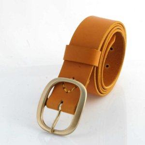 Ceinture - Ceinturon en cuir jaune moutarde "Shona"