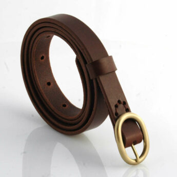 Ceinture en cuir marron chocolat "Lorine" - Larg. 2 cm