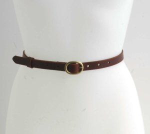 Ceinture en cuir marron chocolat "Lorine" - Larg. 2 cm