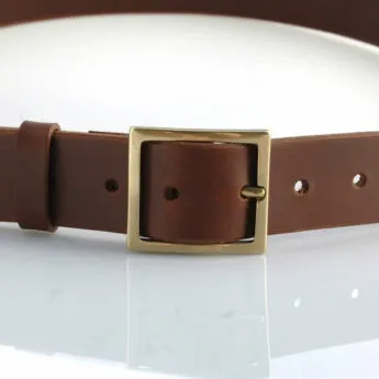Ceinture en cuir marron chocolat "Benjamin" - Larg. 3,5 cm