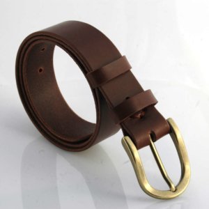 Ceinture en cuir marron chocolat "Gilles" - larg. 3,5 cm