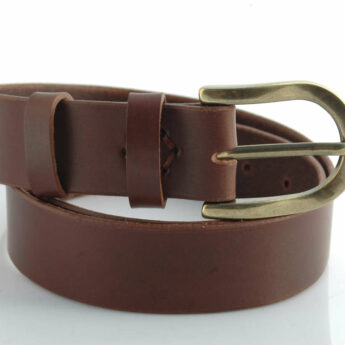 Ceinture en cuir marron chocolat "Gilles" - larg. 3,5 cm