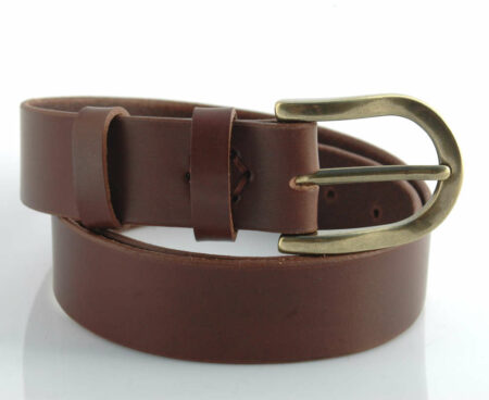 Ceinture en cuir marron chocolat "Gilles" - larg. 3,5 cm