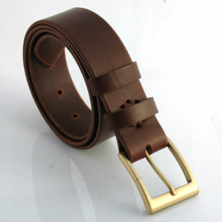 Ceinture en cuir marron chocolat "Simon" - larg. 3,5 cm