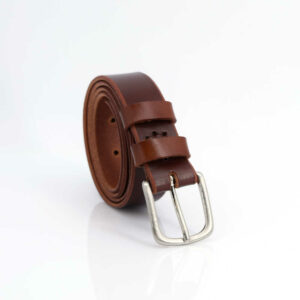 Ceinture en cuir marron fauve (tannage végétal) "Jérémy"