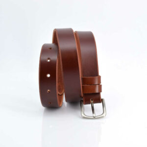 Ceinture en cuir marron fauve (tannage végétal) "Jérémy"