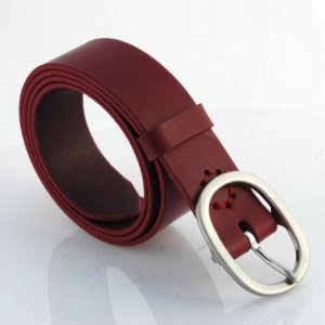 Ceinture en cuir rouge Bordeaux "Elodie" - larg. 3,5 cm