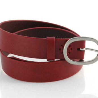 Ceinture en cuir rouge Bordeaux "Elodie" - larg. 3,5 cm