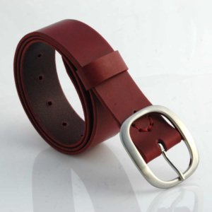 Ceinture - Ceinturon en cuir rouge Bordeaux "Sabrina"