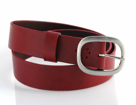 Ceinture - Ceinturon en cuir rouge Bordeaux "Sabrina"