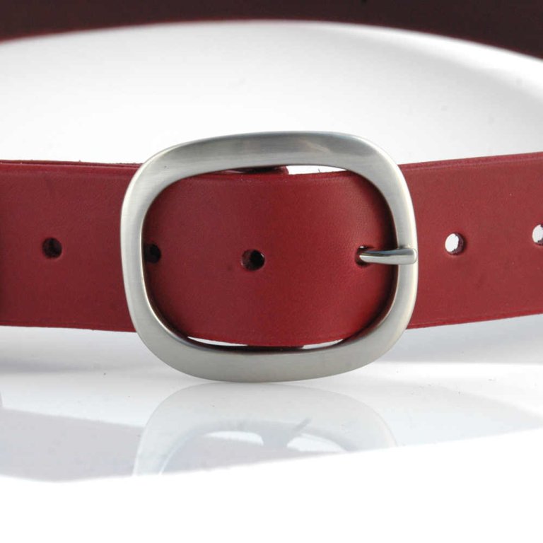 Ceinture - Ceinturon en cuir rouge Bordeaux "Sabrina"