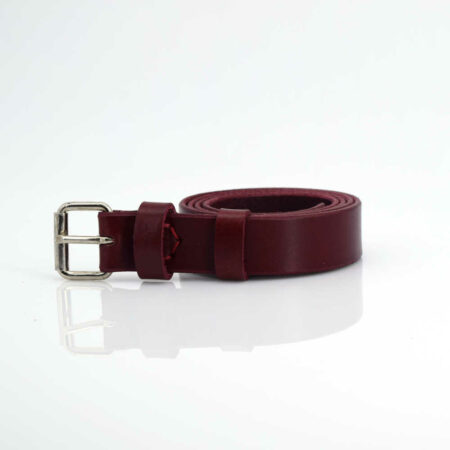 Ceinture en cuir rouge Bordeaux "Séverine" - larg. 2,5 cm